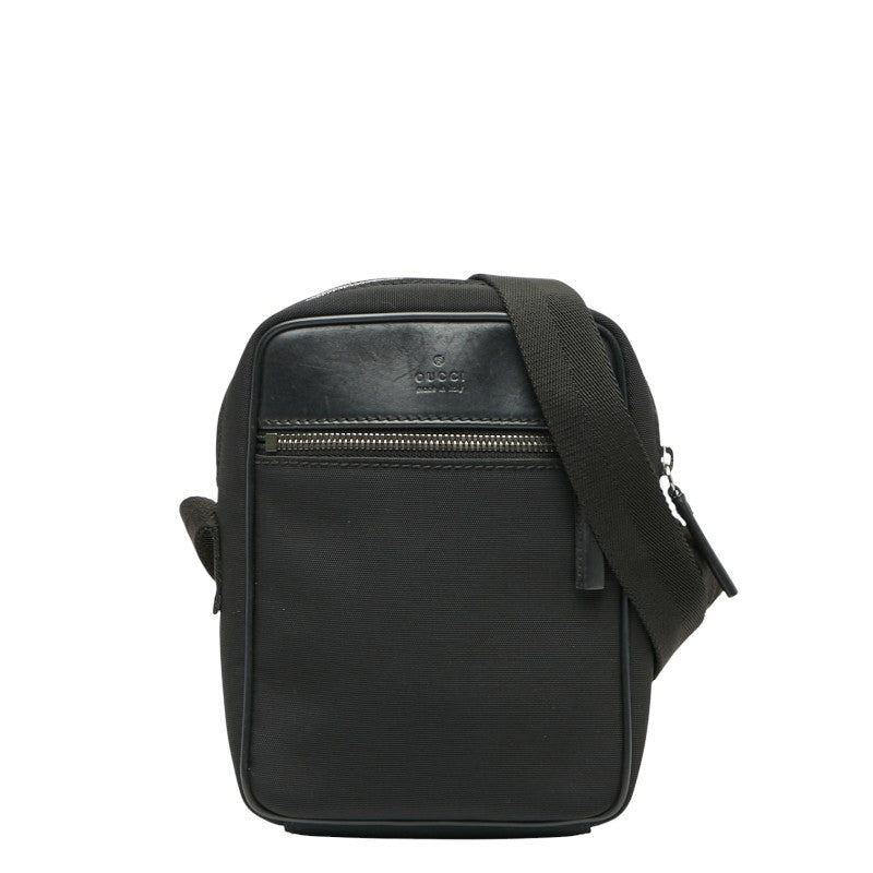 グッチ 斜め掛け ショルダーバッグ 101680 ブラック ナイロン レザー レディース GUCCI 【中古】