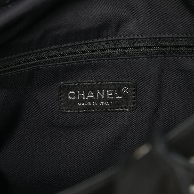 シャネル パリビアリッツ トートMM トートバッグ A34209 ブラック ラムスキン レディース CHANEL 【中古】
