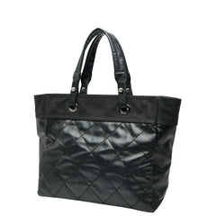 シャネル パリビアリッツ トートMM トートバッグ A34209 ブラック ラムスキン レディース CHANEL 【中古】