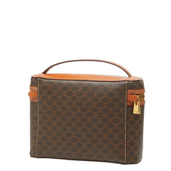 セリーヌ マカダム バニティバッグ ハンドバッグ ブラウン PVC レザー レディース CELINE 【中古】