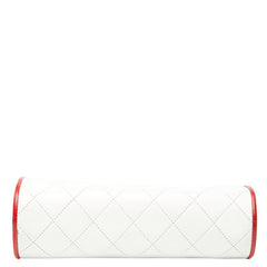 シャネル マトラッセ ココマーク チェーン ショルダーバッグ ハンドバッグ ホワイト レッド ラムスキン レディース CHANEL 【中古】