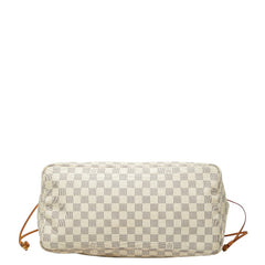 ルイ ヴィトン ダミエ アズール ネヴァーフルGM ワンショルダーバッグ トートバッグ N51108 ホワイト ブラウン PVC レザー レディース LOUIS VUITTON 【中古】