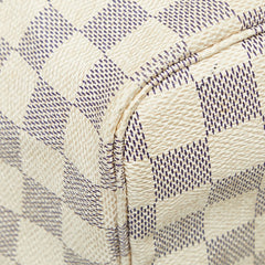 ルイ ヴィトン ダミエ アズール ネヴァーフルGM ワンショルダーバッグ トートバッグ N51108 ホワイト ブラウン PVC レザー レディース LOUIS VUITTON 【中古】