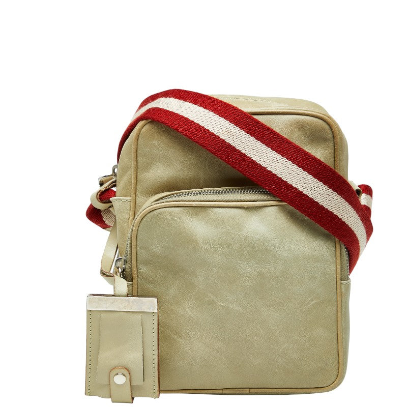 バリー トレインスポッティング ショルダーバッグ カーキ レッド レザー メンズ BALLY 【中古】