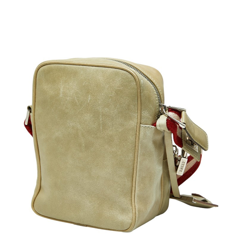 バリー トレインスポッティング ショルダーバッグ カーキ レッド レザー メンズ BALLY 【中古】