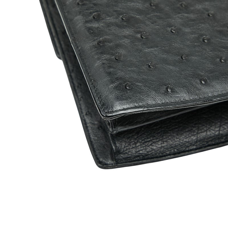 バリー オーストリッチ ハンドバッグ ブラック レザー レディース BALLY 【中古】
