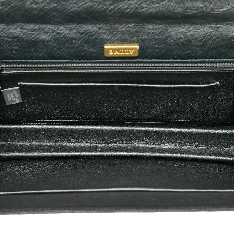 バリー オーストリッチ ハンドバッグ ブラック レザー レディース BALLY 【中古】