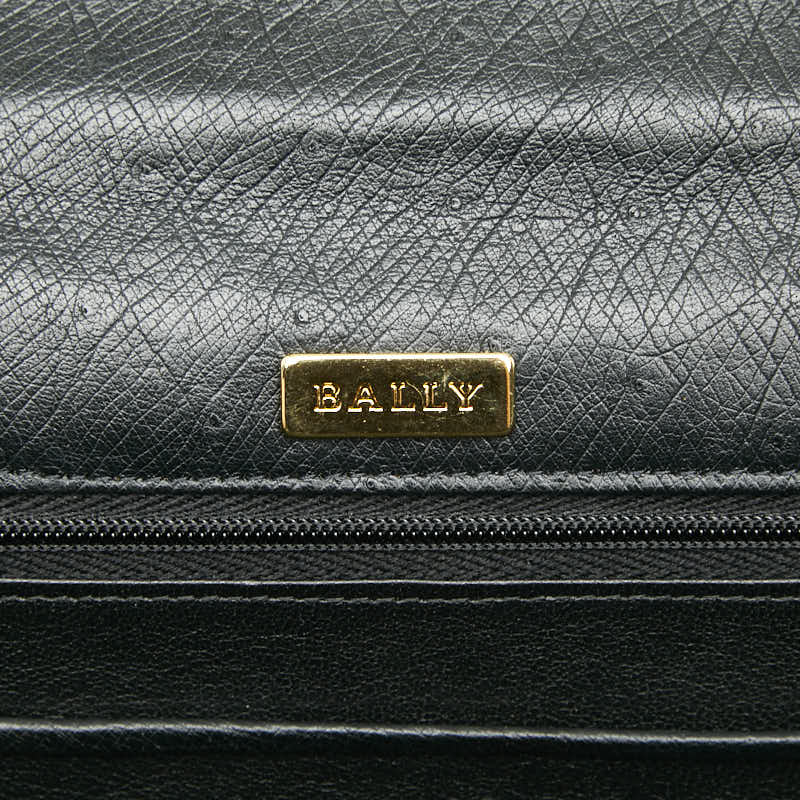 バリー オーストリッチ ハンドバッグ ブラック レザー レディース BALLY 【中古】