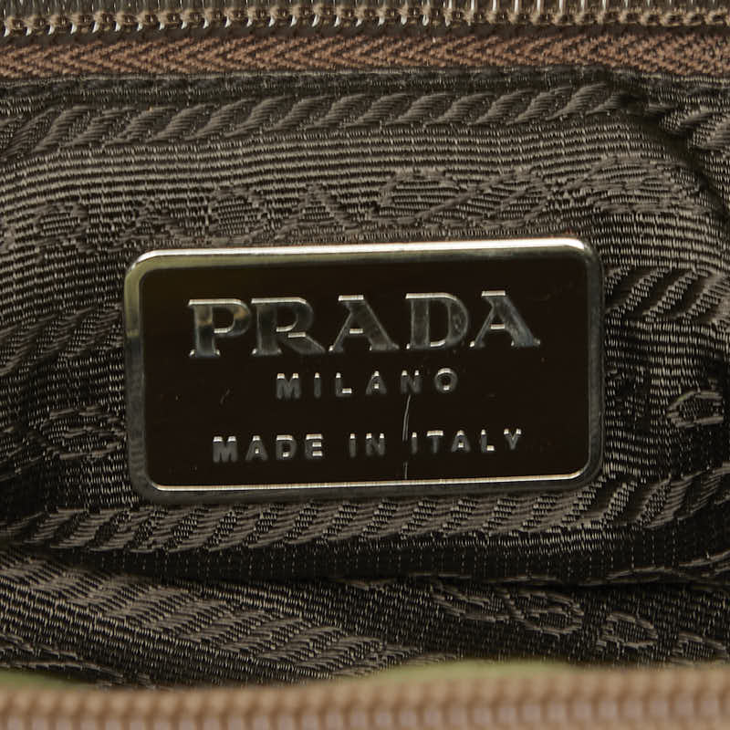 プラダ 三角ロゴプレート トートバッグ グリーン ナイロン レディース PRADA 【中古】