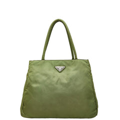 プラダ 三角ロゴプレート トートバッグ グリーン ナイロン レディース PRADA 【中古】
