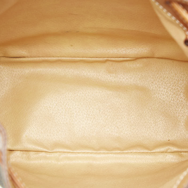 セリーヌ マカダム 巾着バッグ ワンショルダーバッグ ブラウン PVC レザー レディース CELINE 【中古】