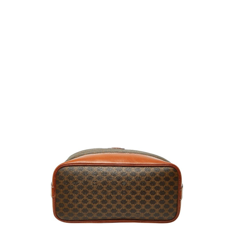 セリーヌ マカダム 巾着バッグ ワンショルダーバッグ ブラウン PVC レザー レディース CELINE 【中古】