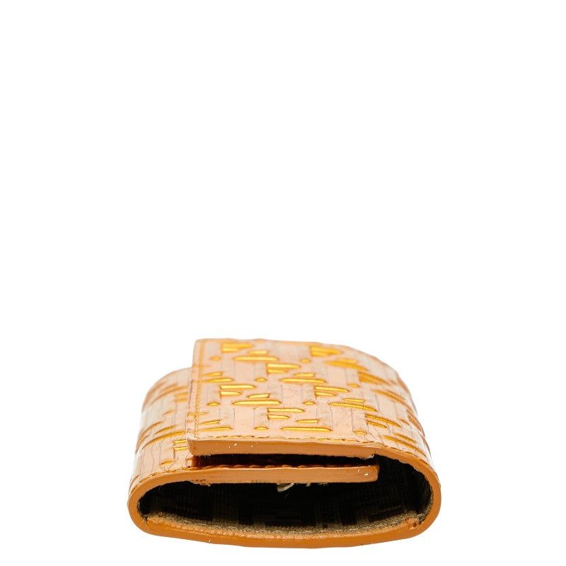 フェンディ ズッキーノ キーケース 6連 8AP002 オレンジ レザー レディース FENDI 【中古】