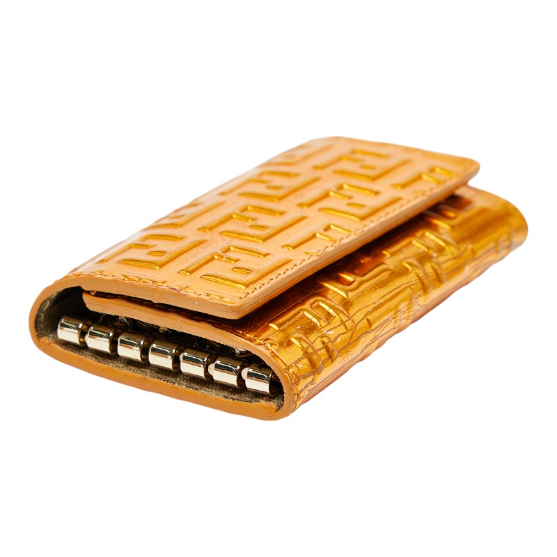 フェンディ ズッキーノ キーケース 6連 8AP002 オレンジ レザー レディース FENDI 【中古】