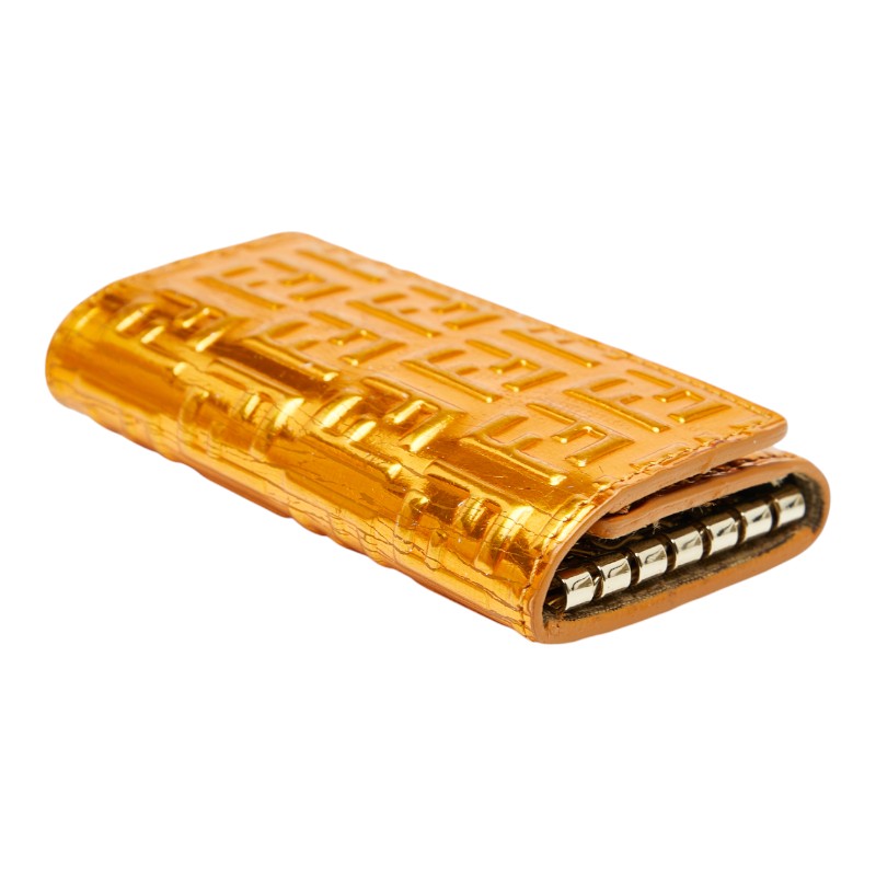 フェンディ ズッキーノ キーケース 6連 8AP002 オレンジ レザー レディース FENDI 【中古】