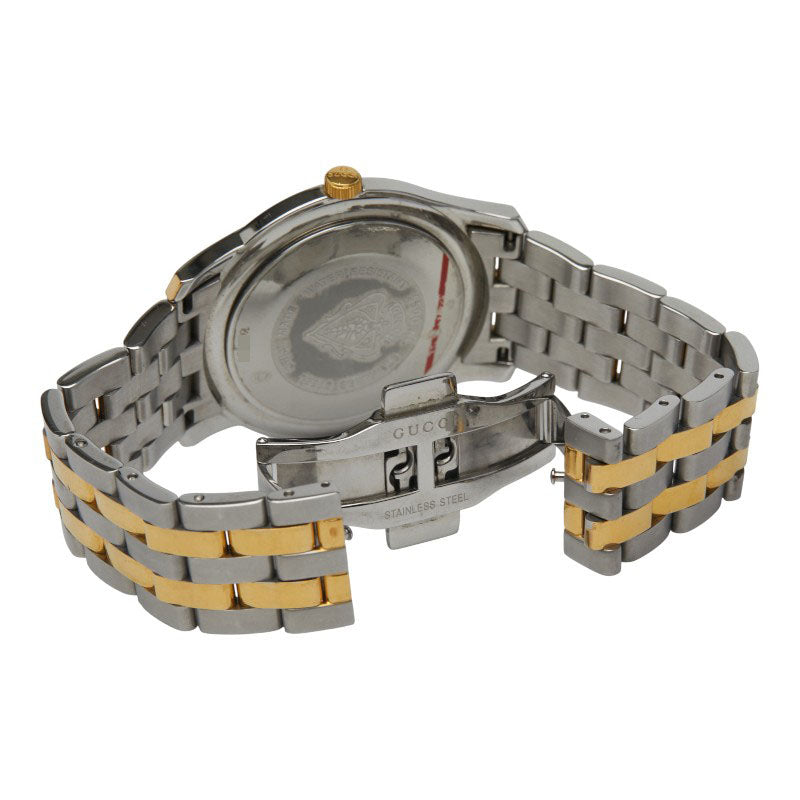 グッチ 腕時計 5500XL クオーツ ホワイト文字盤 ステンレススチール メッキ メンズ GUCCI 【中古】