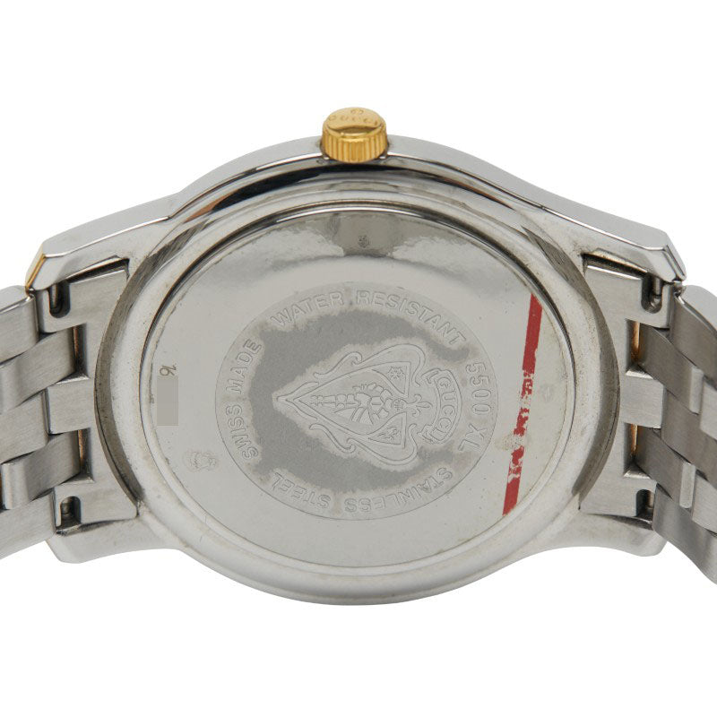 グッチ 腕時計 5500XL クオーツ ホワイト文字盤 ステンレススチール メッキ メンズ GUCCI 【中古】