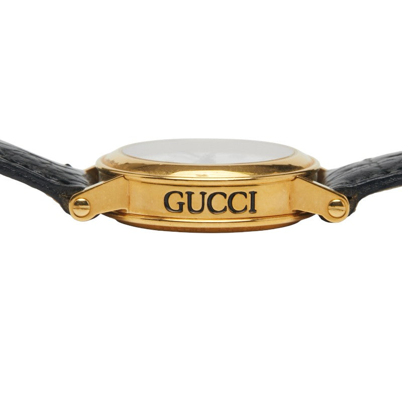 グッチ 腕時計 7200L クオーツ ホワイト文字盤 ステンレススチール レザー レディース GUCCI 【中古】