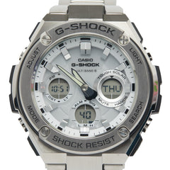 カシオ Gショック 腕時計 GST-W110D ソーラー電波時計 ホワイト文字盤 ステンレススチール メンズ CASIO 【中古】