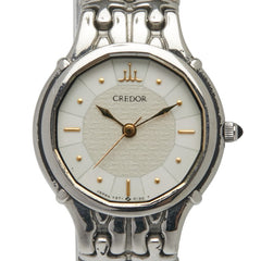 セイコー クレドール 腕時計 7371-5030 クオーツ ホワイト文字盤 ステンレススチール レディース SEIKO 【中古】
