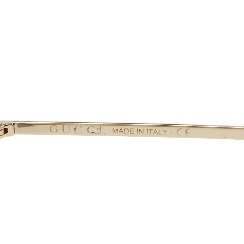 グッチ ウェリントン UVカット サングラス GG0837SK ブラック ゴールド ブルー プラスチック メッキ レディース GUCCI 【中古】
