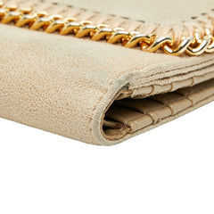 ステラマッカートニー ファラベラ 二つ折り財布 ベージュ ゴールド ポリエステル レディース Stella McCartney 【中古】