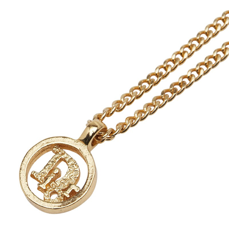 ディオール サークルロゴ チェーン ペンダントネックレス ゴールド メッキ レディース Dior 【中古】