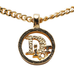 ディオール サークルロゴ チェーン ペンダントネックレス ゴールド メッキ レディース Dior 【中古】