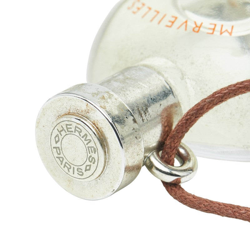 エルメス eau des merveilles ネックレス 香水 クリア ブラウン ガラス レディース HERMES 【中古】