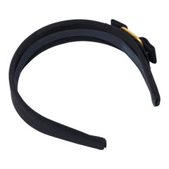 サルヴァトーレフェラガモ ヴァラリボン カチューシャ ネイビー ゴールド キャンバス メッキ レディース Salvatore Ferragamo 【中古】