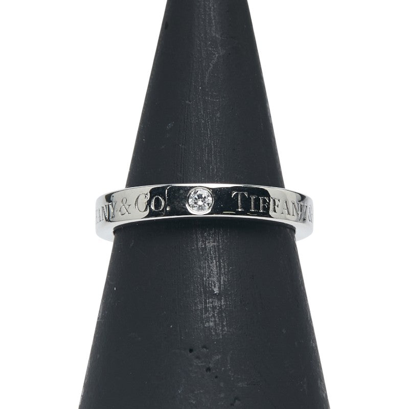 ティファニー バンド 3Pダイヤ リング 指輪 Pt950 プラチナ レディース TIFFANY&Co. 【中古】
