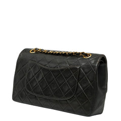 シャネル マトラッセ ココマーク Wフラップ チェーン ショルダーバッグ ハンドバッグ ブラック ラムスキン レディース CHANEL 【中古】