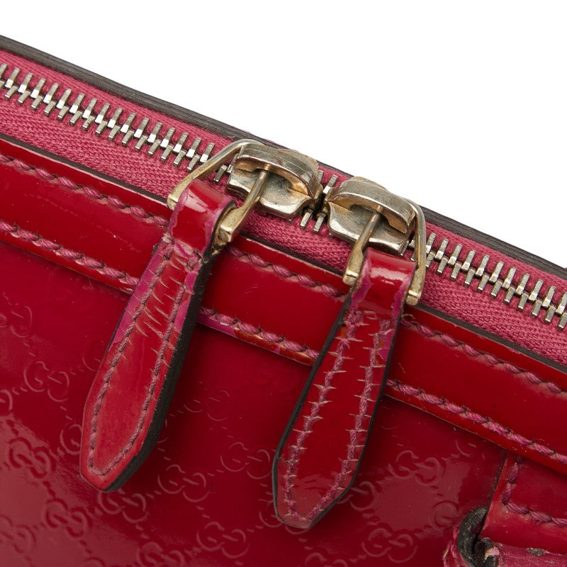 グッチ マイクロGG ハンドバッグ 309617 ピンク エナメル レザー レディース GUCCI 【中古】
