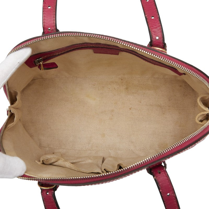 グッチ マイクロGG ハンドバッグ 309617 ピンク エナメル レザー レディース GUCCI 【中古】
