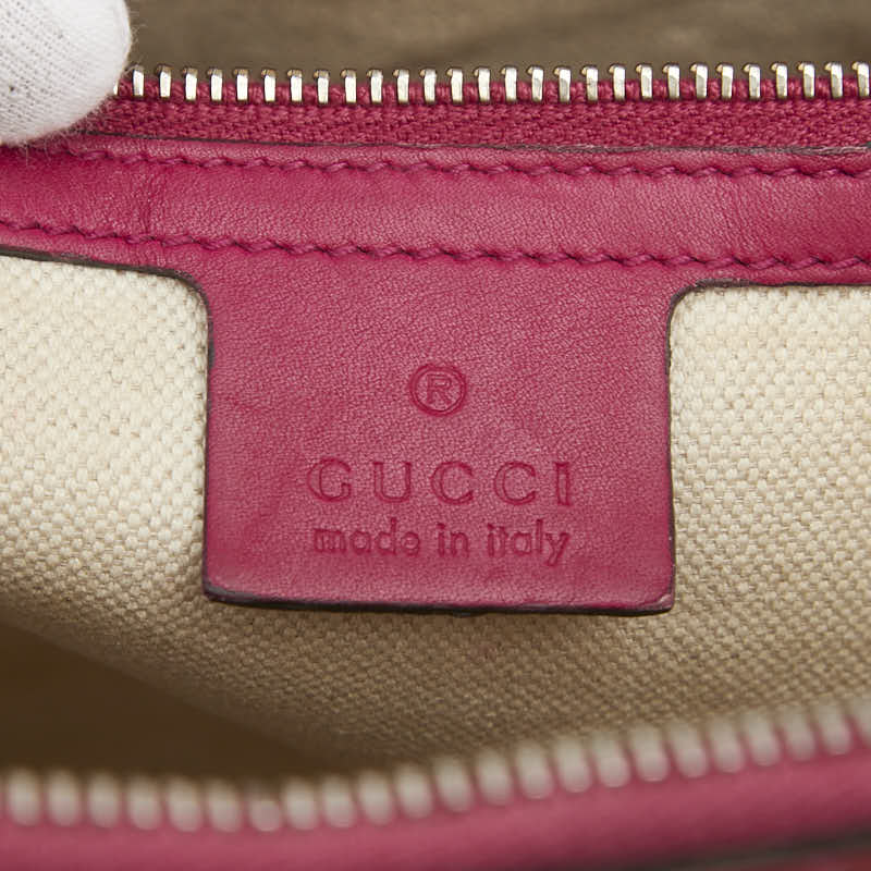 グッチ マイクロGG ハンドバッグ 309617 ピンク エナメル レザー レディース GUCCI 【中古】