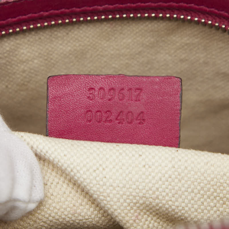グッチ マイクロGG ハンドバッグ 309617 ピンク エナメル レザー レディース GUCCI 【中古】