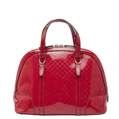 グッチ マイクロGG ハンドバッグ 309617 ピンク エナメル レザー レディース GUCCI 【中古】