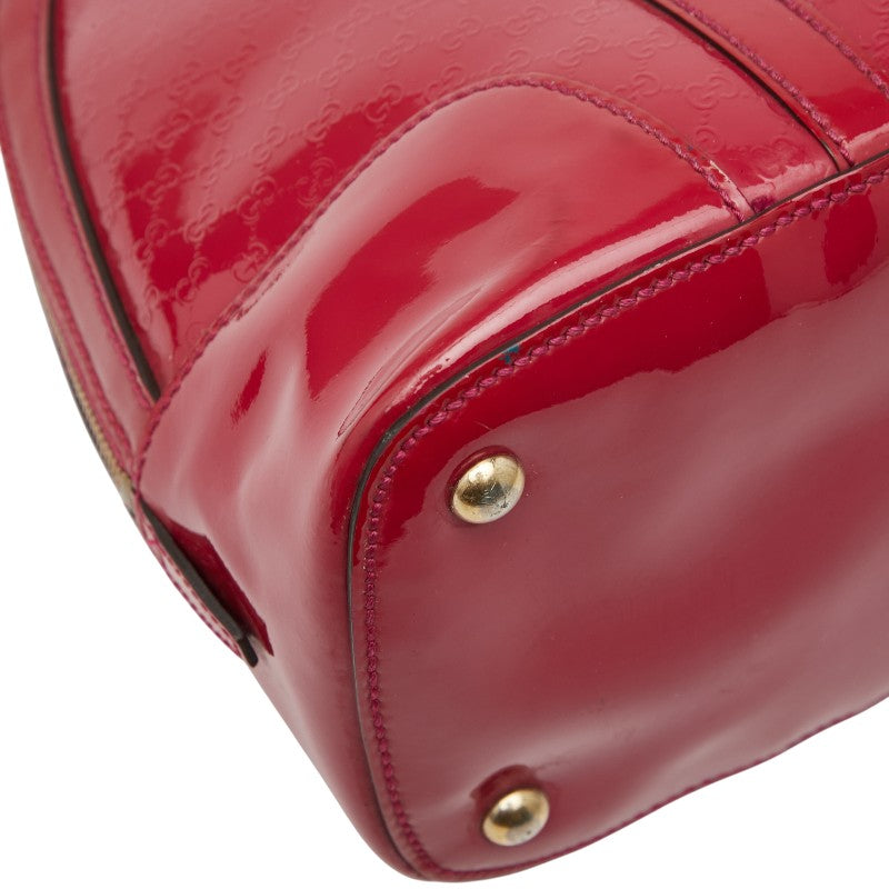 グッチ マイクロGG ハンドバッグ 309617 ピンク エナメル レザー レディース GUCCI 【中古】