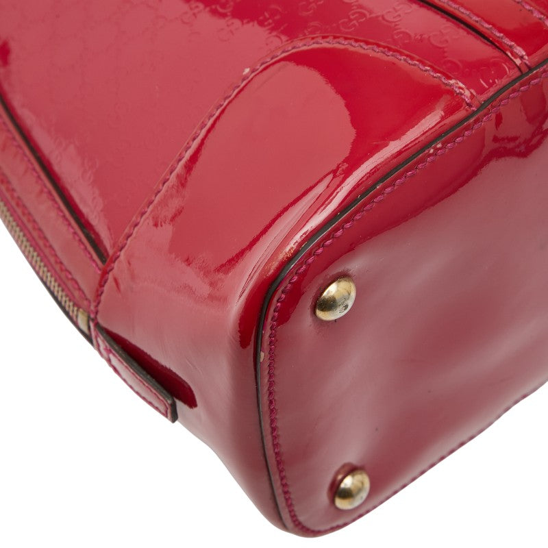 グッチ マイクロGG ハンドバッグ 309617 ピンク エナメル レザー レディース GUCCI 【中古】