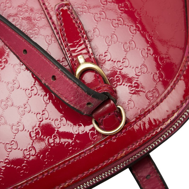 グッチ マイクロGG ハンドバッグ 309617 ピンク エナメル レザー レディース GUCCI 【中古】