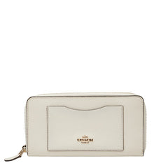 コーチ 長財布 ラウンドファスナー ホワイト レザー レディース COACH 【中古】