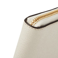 コーチ 長財布 ラウンドファスナー ホワイト レザー レディース COACH 【中古】