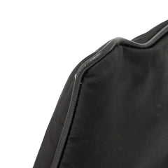 プラダ ロゴ ポーチ ブラック ゴールド ナイロン レザー レディース PRADA 【中古】