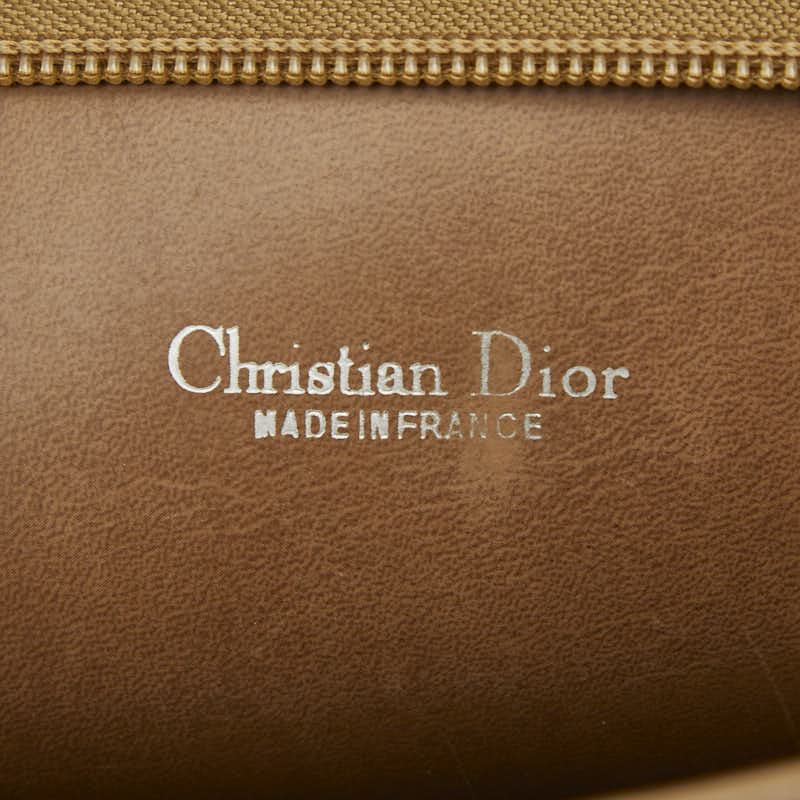 ディオール ハニカム クラッチバッグ ブラック ブラウン PVC レザー レディース Dior 【中古】