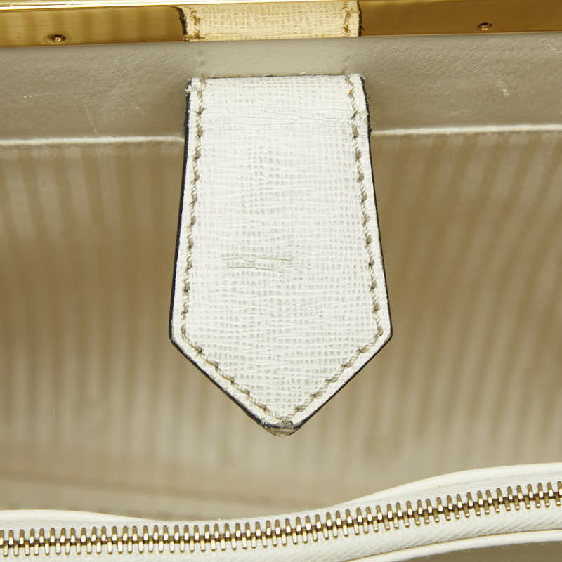 フェンディ プチ トゥージュール ハンドバッグ ショルダーバッグ 2WAY 8BH253 ホワイト ゴールド レザー レディース FENDI 【中古】