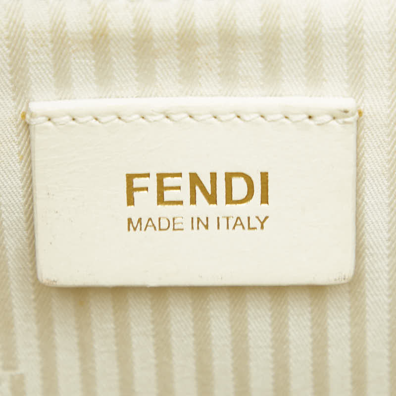フェンディ プチ トゥージュール ハンドバッグ ショルダーバッグ 2WAY 8BH253 ホワイト ゴールド レザー レディース FENDI 【中古】