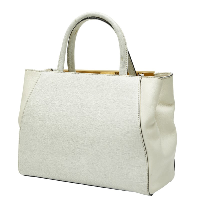 フェンディ プチ トゥージュール ハンドバッグ ショルダーバッグ 2WAY 8BH253 ホワイト ゴールド レザー レディース FENDI 【中古】