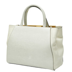 フェンディ プチ トゥージュール ハンドバッグ ショルダーバッグ 2WAY 8BH253 ホワイト ゴールド レザー レディース FENDI 【中古】