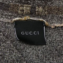 グッチ マフラー グレー マルチカラー ウール シルク レディース GUCCI 【中古】