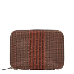エルメス エールライン パースPM 二つ折り財布 ラウンドファスナー ブラウン シルバー金具 キャンバス レディース HERMES 【中古】